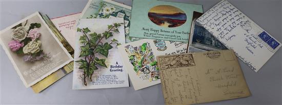 A quantity of assorted postcards